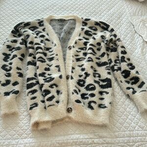BTFBM Leopard Cardigan with Buttons. Size L. New without tags.